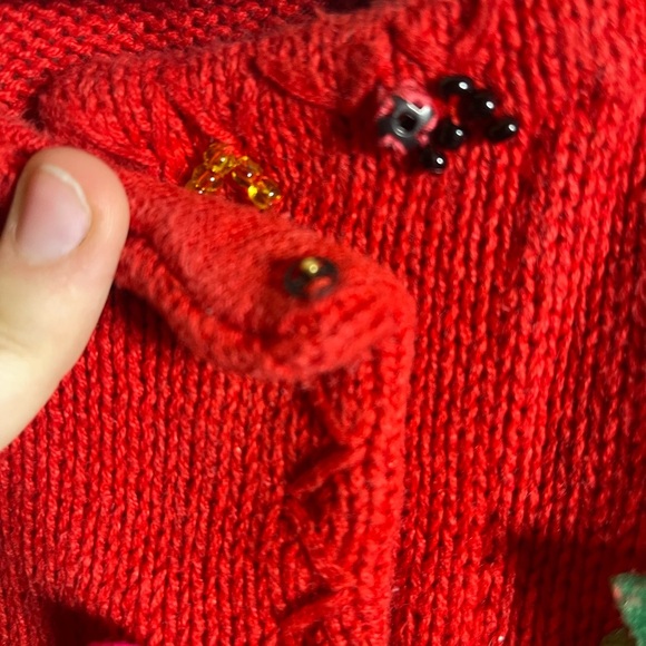 ELEMENTS Women’s button down cardigan sz L fun patchwork colorful beaded - Picture 3 of 8